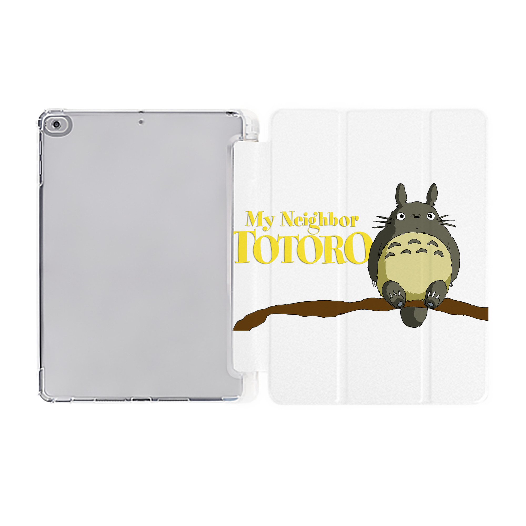 （画像用） となりのトトロ 草壁メイ 草壁サツキ My Neighbor Totoro Satsuki Kusakabe Mei Kusakabe IPad ケース ペン収納付き 三つ折りスタンド PUレザー×シリコン 対応機種9.5/10.5/10.9インチ
